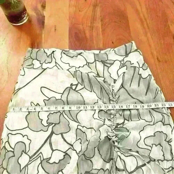 BANDOLERA Boho  Floral Pastel Green Pattern Cottagecore High Waisted Midi Skirt. - Picture 10 of 11